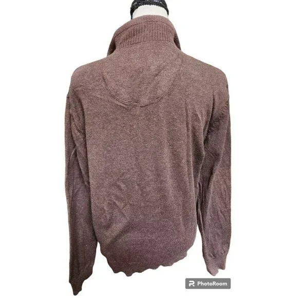 Woolrich Mens Sweater Size Small Brown 1/4 Zip - Picture 4 of 9